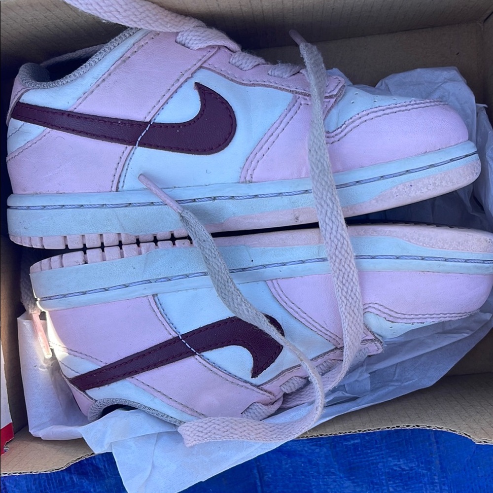Nike Kids Pink and White Sneakers
